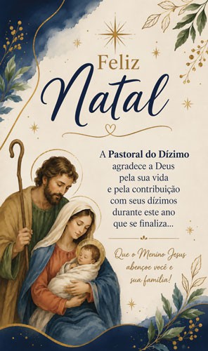 Cartão de Natal Religioso Católico 9x15 NA116