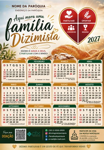 FL2610 – Folhinha 2027 | Aqui Mora uma Família Dizimista