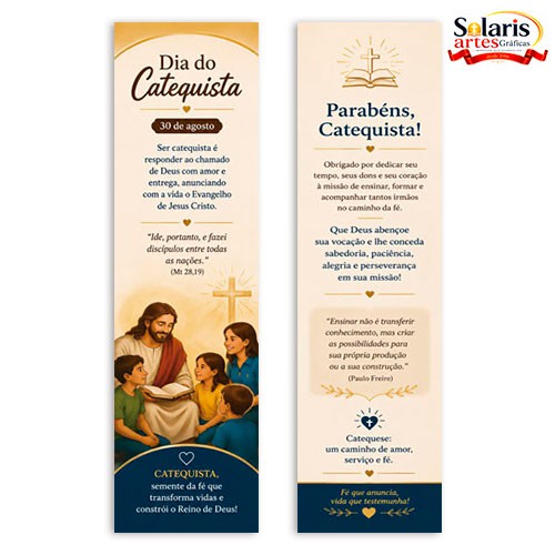 04 Dia do Catequista Marcador Lembrancinha 18x5cm Pct.50un