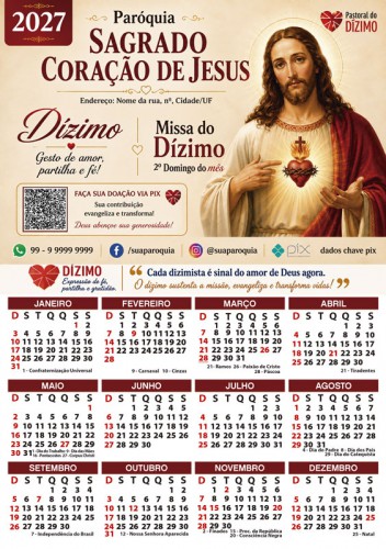 FL2602 – Folhinha 2027 | Sagrado Coração de Jesus